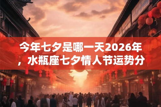 今年七夕是哪一天2026年，水瓶座七夕情人节运势分析！