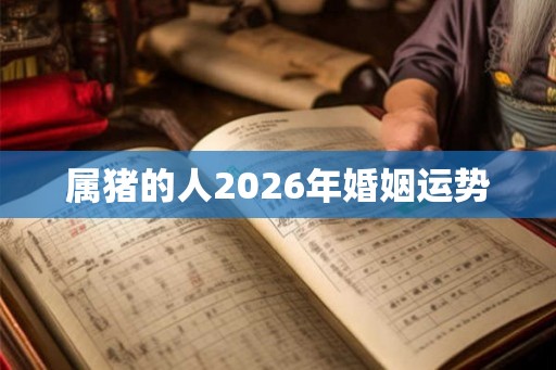 属猪的人2026年婚姻运势