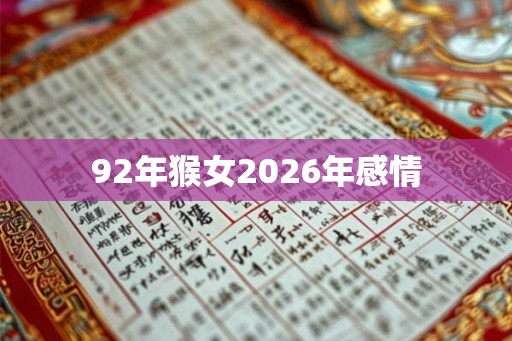 92年猴女2026年感情 92年猴女2026年感情