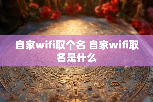 自家wifi取个名 自家wifi取名是什么