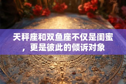天秤座和双鱼座不仅是闺蜜，更是彼此的倾诉对象
