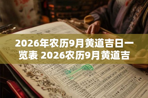 2026年农历9月黄道吉日一览表 2026农历9月黄道吉日查询