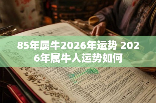 85年属牛2026年运势 2026年属牛人运势如何