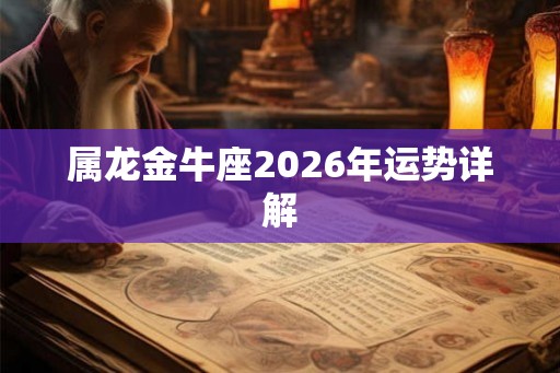 属龙金牛座2026年运势详解