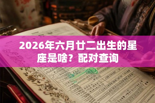 2026年六月廿二出生的星座是啥？配对查询