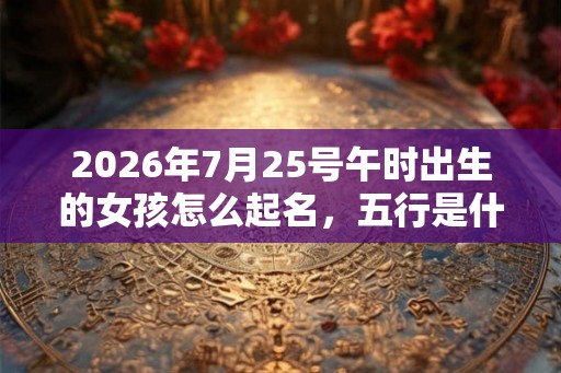 2026年7月25号午时出生的女孩怎么起名,五行是什么? 2026年7月25号午时出生的女孩怎么起名,五行是什么?