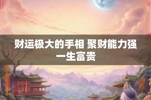 财运极大的手相 聚财能力强一生富贵