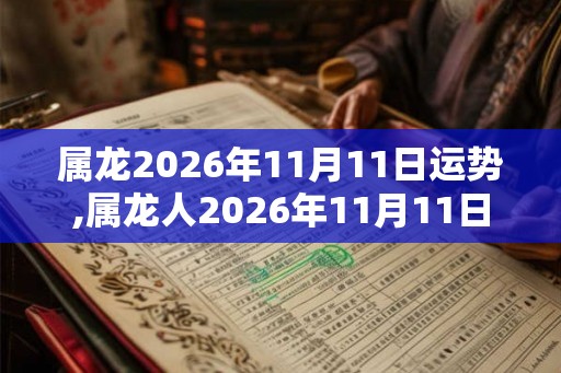 属龙2026年11月11日运势,属龙人2026年11月11日财运,生肖龙2026年11月11日运势