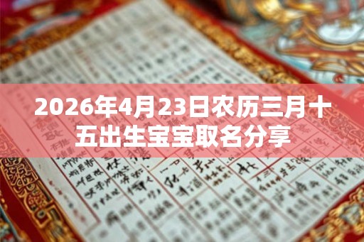2026年4月23日农历三月十五出生宝宝取名分享