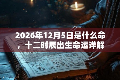 2026年12月5日是什么命，十二时辰出生命运详解