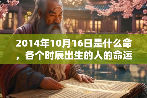 2014年10月16日是什么命，各个时辰出生的人的命运