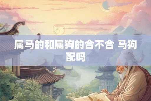 属马的和属狗的合不合 马狗配吗