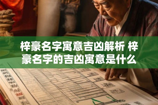 梓豪名字寓意吉凶解析 梓豪名字的吉凶寓意是什么