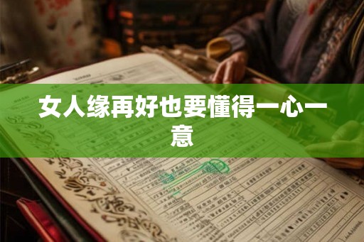 女人缘再好也要懂得一心一意