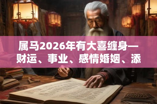 属马2026年有大喜缠身—财运、事业、感情婚姻、添丁