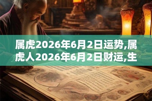 属虎2026年6月2日运势,属虎人2026年6月2日财运,生肖虎2026年6月2日运势