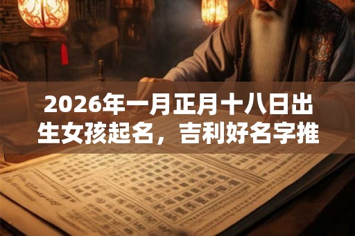 2026年一月正月十八日出生女孩起名，吉利好名字推荐