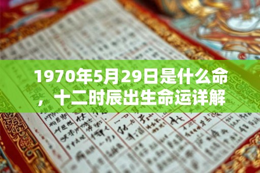 1970年5月29日是什么命，十二时辰出生命运详解