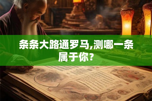 条条大路通罗马,测哪一条属于你？