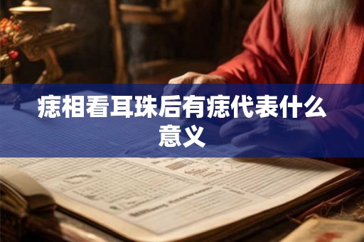 痣相看耳珠后有痣代表什么意义
