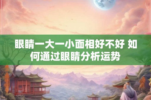 眼睛一大一小面相好不好 如何通过眼睛分析运势