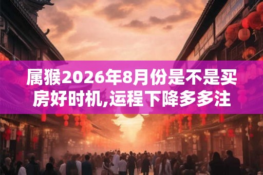属猴2026年8月份是不是买房好时机,运程下降多多注意