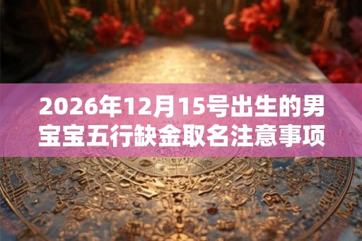 2026年12月15号出生的男宝宝五行缺金取名注意事项