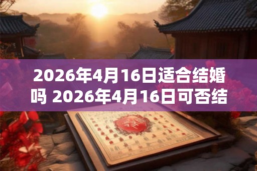 2026年4月16日适合结婚吗 2026年4月16日可否结婚
