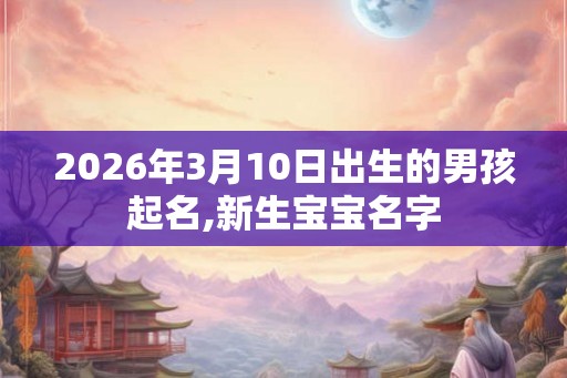 2026年3月10日出生的男孩起名,新生宝宝名字 2026年3月10日出生的男孩起名,新生宝宝名字