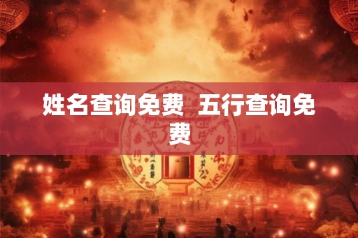 姓名查询免费  五行查询免费