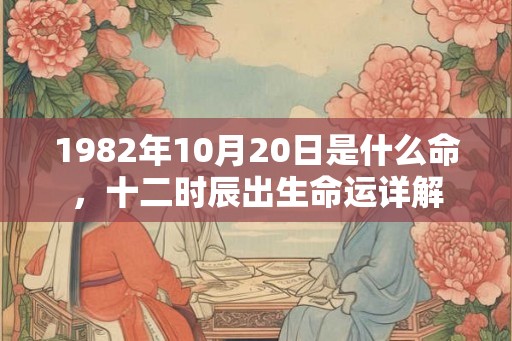 1982年10月20日是什么命，十二时辰出生命运详解