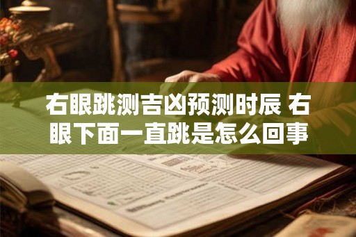 右眼跳测吉凶预测时辰 右眼下面一直跳是怎么回事