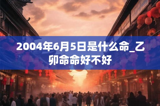 2004年6月5日是什么命_乙卯命命好不好