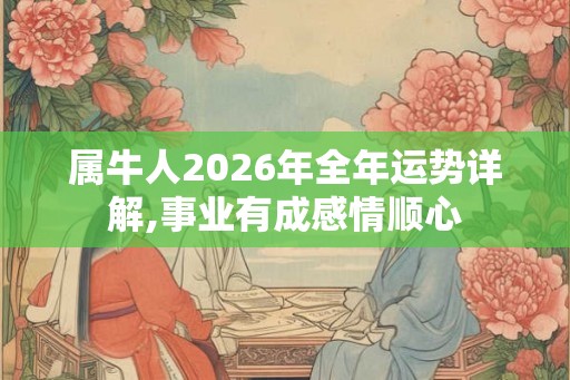 属牛人2026年全年运势详解,事业有成感情顺心