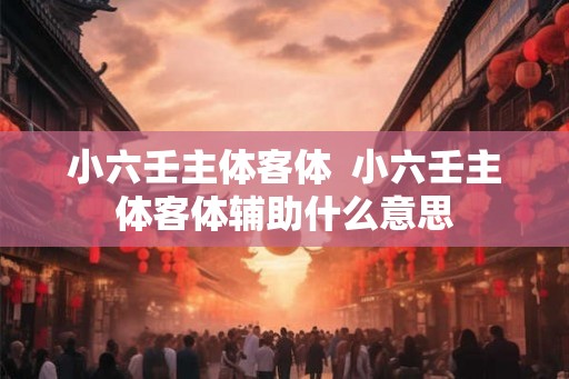 小六壬主体客体  小六壬主体客体辅助什么意思