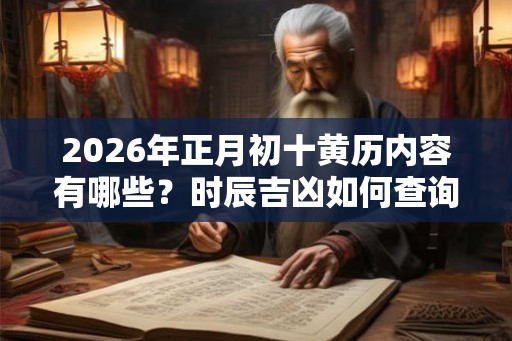 2026年正月初十黄历内容有哪些？时辰吉凶如何查询？