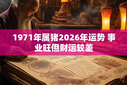 1971年属猪2026年运势 事业旺但财运较差