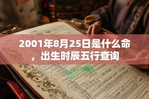 2001年8月25日是什么命，出生时辰五行查询