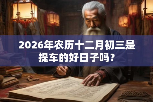 2026年农历十二月初三是提车的好日子吗？