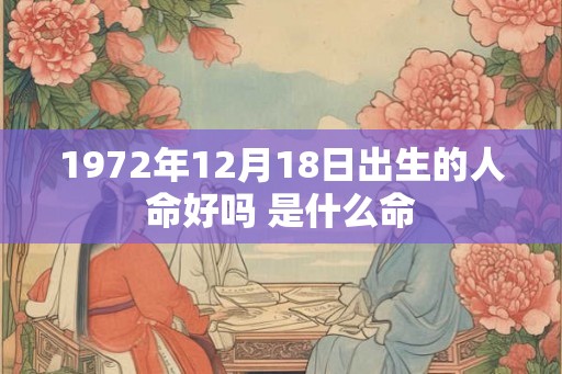 1972年12月18日出生的人命好吗 是什么命