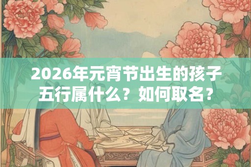 2026年元宵节出生的孩子五行属什么？如何取名？