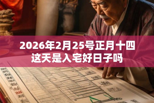 2026年2月25号正月十四这天是入宅好日子吗 2026年2月25号正月十四这天是入宅好日子吗