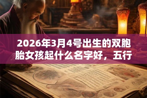 2026年3月4号出生的双胞胎女孩起什么名字好，五行属什么？