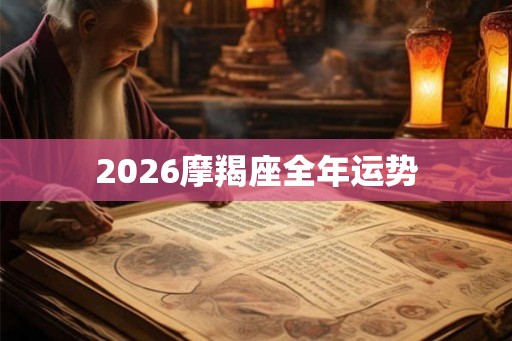2026摩羯座全年运势