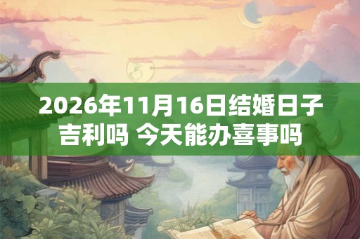 2026年11月16日结婚日子吉利吗 今天能办喜事吗