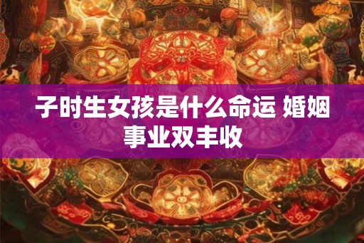 子时生女孩是什么命运 婚姻事业双丰收