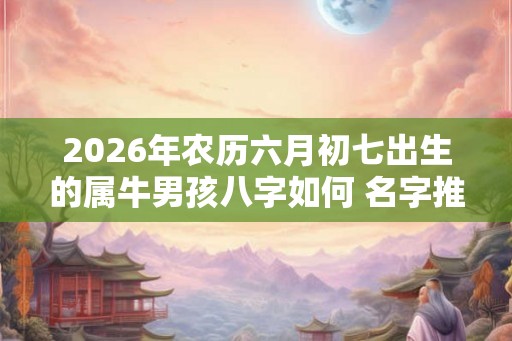 2026年农历六月初七出生的属牛男孩八字如何 名字推荐