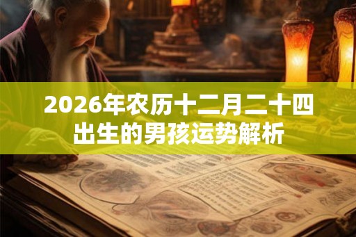 2026年农历十二月二十四出生的男孩运势解析