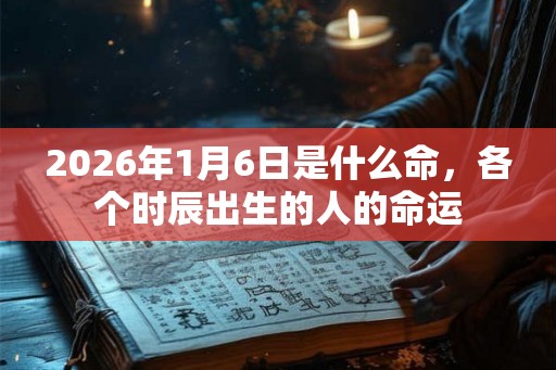 2026年1月6日是什么命，各个时辰出生的人的命运
