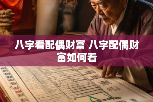 八字看配偶财富 八字配偶财富如何看